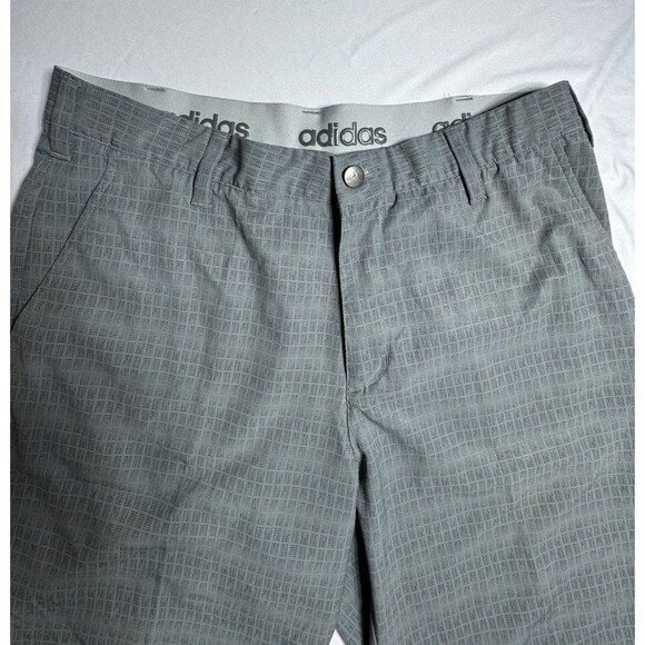 Adidas Shorts Mens 32 Gray Ultimate Dot Plaid Golf Geometric Print - Picture 2 of 14